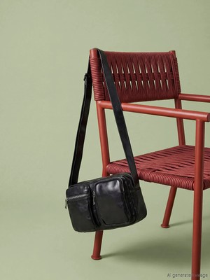 LC Waikiki Lcw Accessorıes Siyah Deri Görünümlü Erkek Omuz Çantası