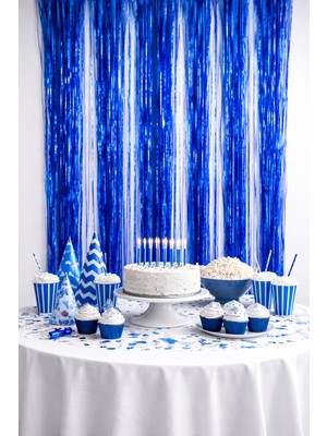 Eng Parti Dünyası Mavi Fon Perde - Eng- Arka Fon