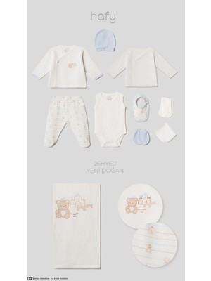 Hafy Baby Yenidoğan 10’lu Hastane Çıkış Seti - Yenidoğan 10 Parça Lüks Hediye Seti