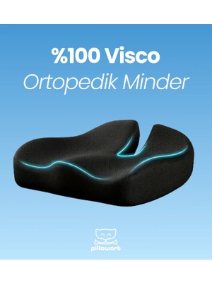 Pillowart Visco Ortopedik Oturma Simidi Minderi – Rahat ve Destekleyici Yastık