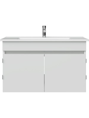 Creavit Flexio 80 cm Kapaklı Katlanabilir Lavabo Dolabı 270 Derece Beyaz Set