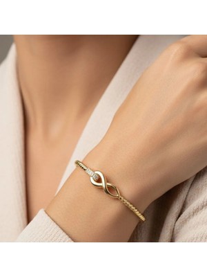 Xuping Jewelry Stil Incisi/xupıng Jewelry Sonsuz Model Zirkon Taşlı Kelepçe