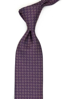 Kravatkolik Mor Desenli %100 Mikrofiber Klasik Kravat Mendilli KK13530