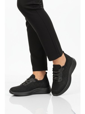 Ayakmod Siyah Anorak Hafif Hava Alabilen Kadın Casual Ayakkabı 332171 Z