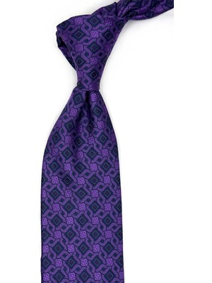 Kravatkolik Mor Motif Desen Mendilli Klasik Kravat KK13441