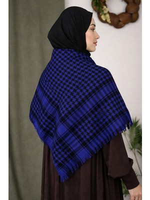 Moda Nokta Filistin Kefiyesi 100 cm Kare Kefiye Filistin Puşisi, Unisex Puşi Laciver
