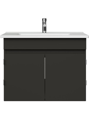 Creavit Flexio 65 cm Kapaklı Katlanabilir Lavabo Dolabı 270 Derece Antrasit Set