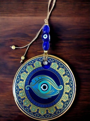 Akinco Altın Işlemeli Balık Gözlü Nazar Boncuklu Duvar Süsü