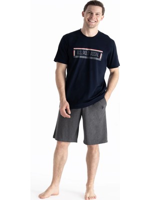 U.s Polo Assn. 19006 Erkek Kısa Kollu Şortlu Pijama Takımı-Lacivert
