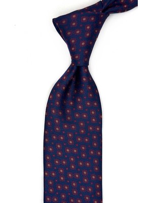 Kravatkolik Petrol Mavisi Motif Desen Mendilli Klasik Kravat KK13656