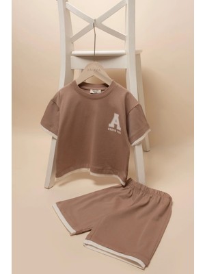 Vauva Ikili Takım Erkek Çocuk Bebek Baskılı Garnili Şortlu Yazlık Takım Tişört Şort Takımı