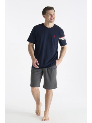 U.s Polo Assn. 19001 Erkek Kısa Kollu Şortlu Pijama Takımı-Lacivert
