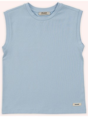 Panço Erkek Çocuk Mavi Etiket Detaylı Atlet