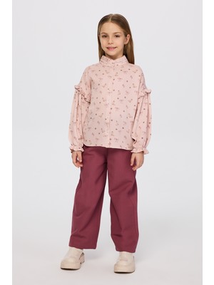 Panço Kız Çocuk Pembe Gömlek