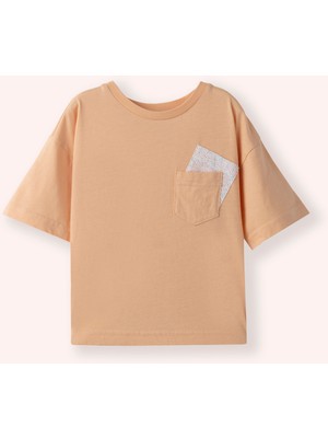 Panço Erkek Bebek Asimetrik Cep Detaylı Somon Tişört