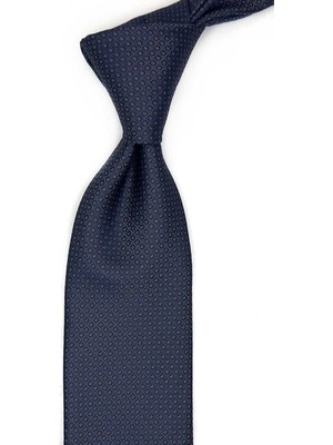 Kravatkolik Kahve - Mavi Nokta Desen Mendilli Klasik Kravat KK13653