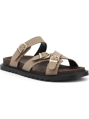 Gönderi(r) Kadın Vizon Süet  Tokalı Günlük Terlik