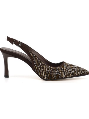 Gönderi(r) Kadın Kahverengi  Ince Topuklu Arkası Açık Ayakkabı