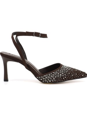 Gönderi(r) Kadın Kahverengi  Bilekten Bağlı Ince Topuklu Ayakkabı