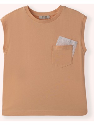 Panço Erkek Çocuk Asimetrik Cep Detaylı Somon Atlet