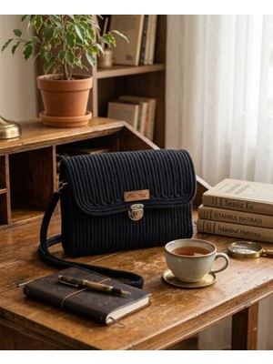 Mtg Jüt Tasarım Zambak Model Omuz Çantası Şık Kullanım Kordon Halattan El Emeği