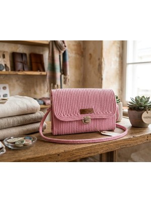 Mtg Jüt Tasarım Zambak Model Omuz Çantası Şık Kullanım Kordon Halattan El Emeği