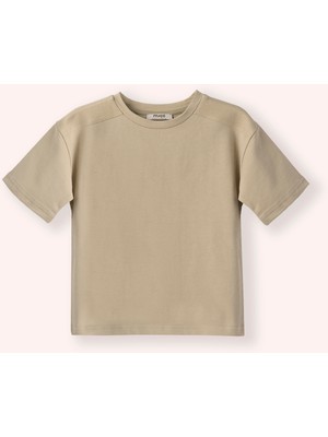Panço Erkek Çocuk Omuz Detaylı Haki Tişört