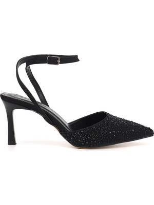 Gönderi(r) Kadın Siyah  Bilekten Bağlı Ince Topuklu Ayakkabı