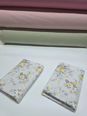 Pınarhome collection 100% Desenli Kumaş Ranforce Kapaklı Yastık Kılıfı --50X70CM--2 Adet (1 Çift)