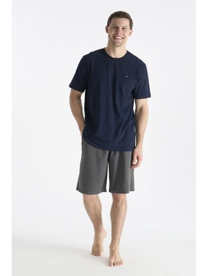 U.s Polo Assn. 19011 Erkek Kısa Kollu Şortlu Pijama Takımı-Lacivert