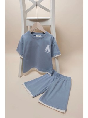Vauva Ikili Takım Erkek Çocuk Bebek Baskılı Garnili Şortlu Yazlık Takım Tişört Şort Takımı