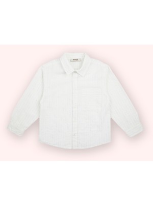 Panço Erkek Bebek Çizgili Beyaz Gömlek