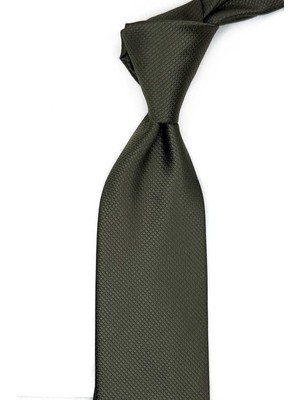 Kravatkolik Haki Nokta Desen Mendilli Klasik Kravat KK13453