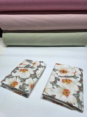 Pınarhome collection 100% Desenli Kumaş Ranforce Kapaklı Yastık Kılıfı --50X70CM--2 Adet (1 Çift)