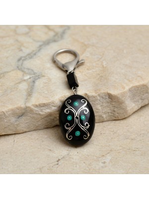 LTG Nova Blackcraft Oltu Taşı Turkuaz Desenli Anahtarlık