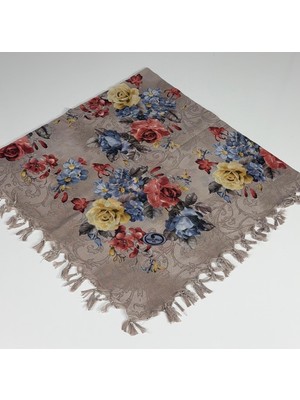 Huzurlu İpek Sökme Boncuklu Pamuk Yazma - 95 x 95 - 6363 02