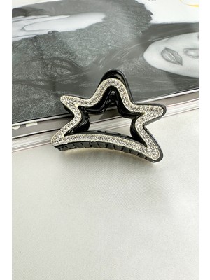 Modex Çift Tarafı Işıltılı Taşlı Tasarım Küçük Mandal Toka (5cm)