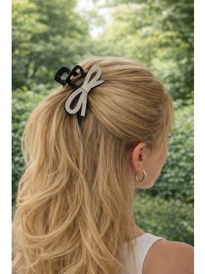 Modex Çift Tarafı Işıltılı Taş Detay Fiyonk Mandal Toka (9cm)