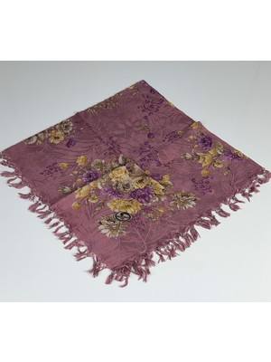 Huzurlu İpek Sökme Boncuklu Pamuk Yazma - 95 x 95 6363-01