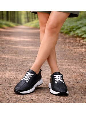 TwoEgoist Kadın Hakiki Deri Anatomik Hafif Spor Yürüyüş Ayakkabısı Sneaker