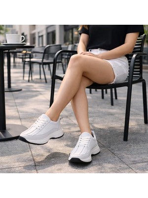 TwoEgoist Kadın Hakiki Deri Anatomik Hafif Spor Yürüyüş Ayakkabısı Sneaker