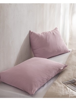 Madame Coco Belle Bambu Pamuklu 2'li Yastık Kılıfı - Açık Mürdüm