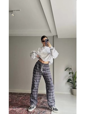 Paradise Sda Kargo Cepli Ekose Desenli Bağcıklı Eşofman Altı 645651