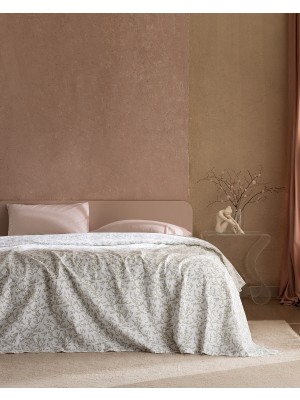 Madame Coco Grain Tek Kişilik %100 Pamuk Karde Baskılı Pike Takımı - Yeşil