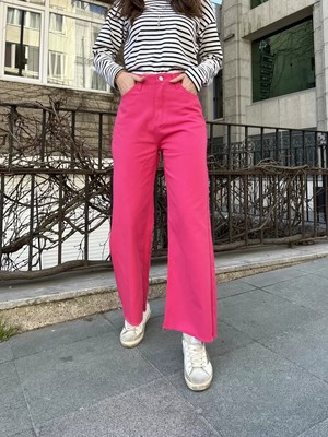 Paradise Sda Püskül Paçalı Yüksek Bel Geniş Kesim Pantolon 645651