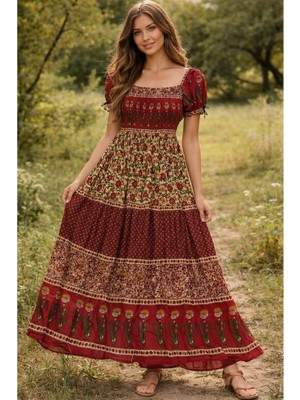 Fibula Otantik Standart Beden %yüz Pamuk Nakışlı Ithal Elbise 36-44 Bedenler Arası Uyumlu