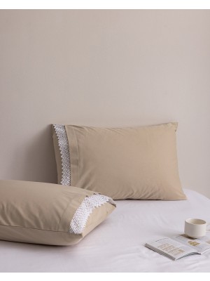Madame Coco Ancienne Kopanakili %100 Pamuk 2'li Yastık Kılıfı - Bej
