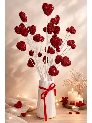 Eng Parti Dünyası 5’li 66 cm Kalp Figürlü Simli Dekoratif Çubuk Süs – Vazo Dahil Değildir