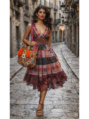 Fibula Otantik Standart Beden %yüz Pamuk Nakışlı Ithal Elbise 36-44 Bedenler Arası Uyumlu