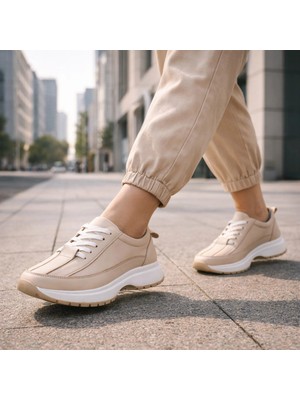 TwoEgoist Kadın Hakiki Deri Anatomik Hafif Spor Yürüyüş Ayakkabısı Sneaker